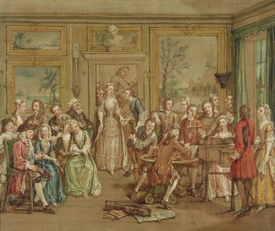 Muzikaal gesprek, ca. 1760 door Marcellus the Younger Laroon